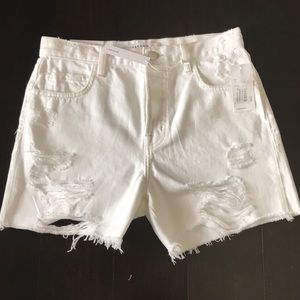 White jean shorts